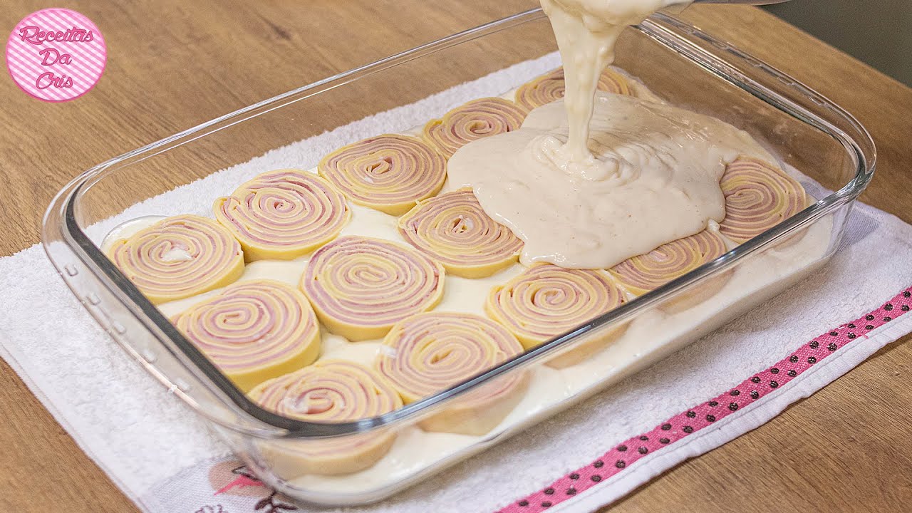 Receita de Rondelli de Presunto e Queijo com Molho Branco: Um Clássico de Forno Fácil e Delicioso